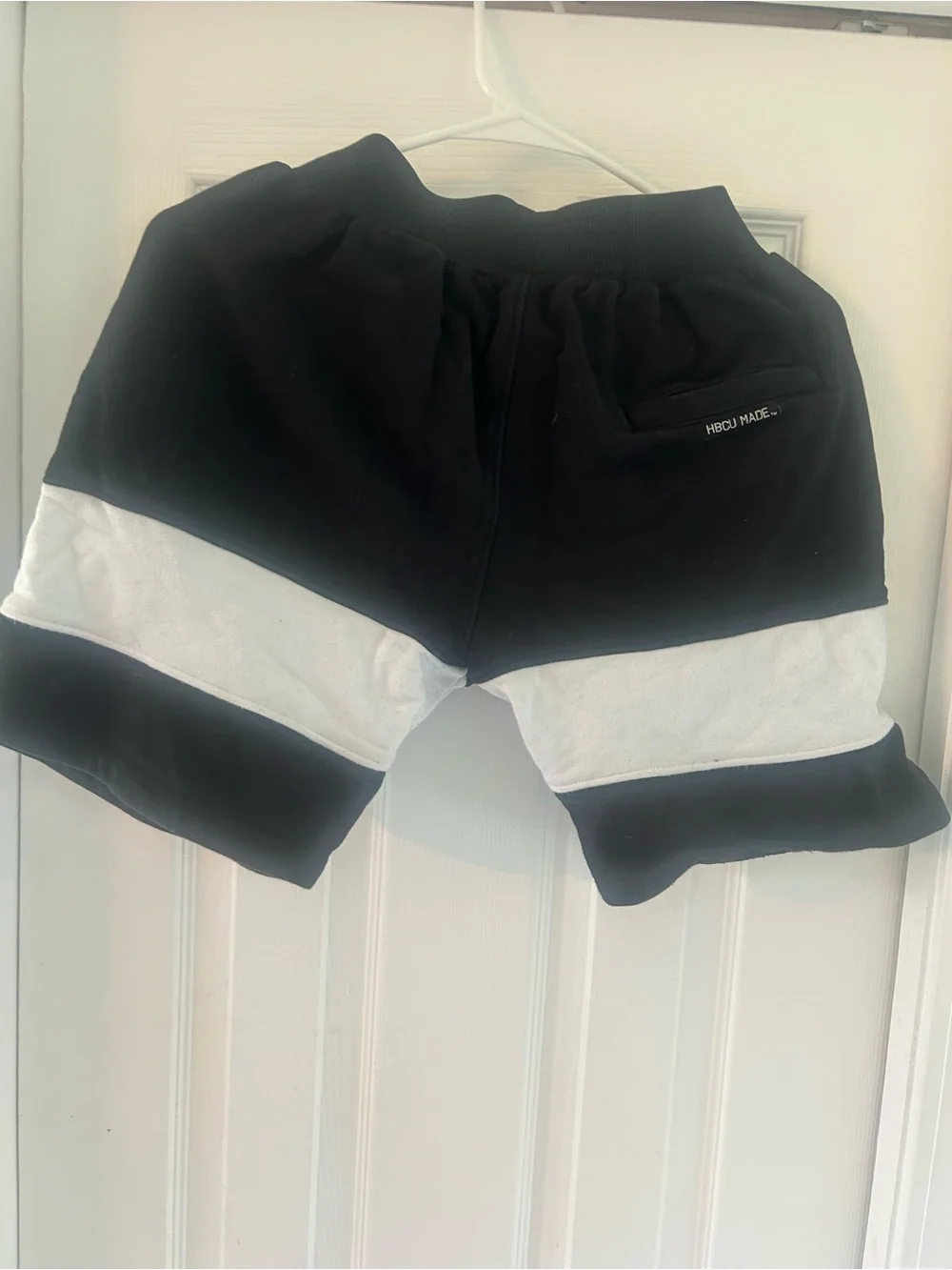Legacy History Pride HBCU Made Colorblock Fleece Shorts Black White XS